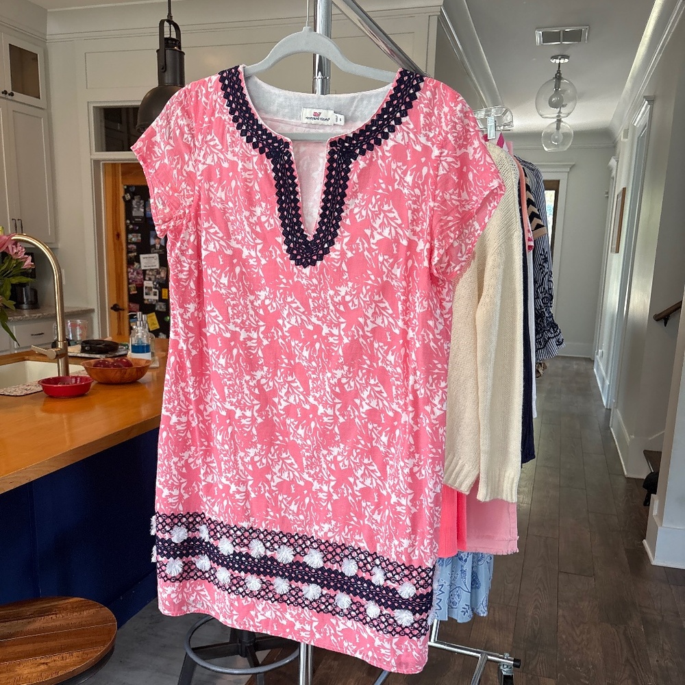 Vineyard Vines Navy & Pink Dress Sz 6
